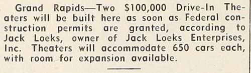 Beltline 3 Drive-In Theatre - June 47 Article From Jim Thompson (newer photo)